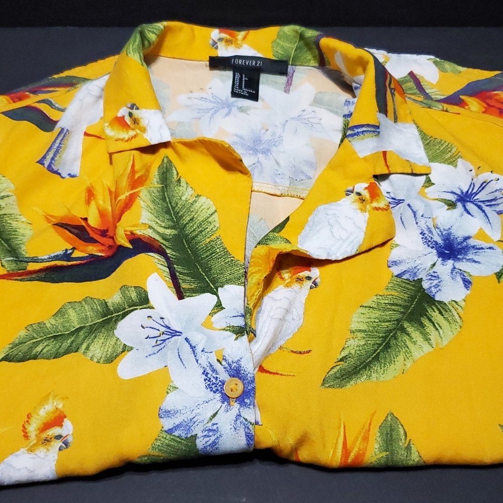 Forever 21 Orange Button down w/ shorts